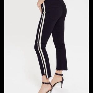MOTHER Insider Crop Step Fray - Size 26 - Guilty Racer-black with white stripes